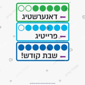 תמונת מוצר: ימים בשבוע כיתוב ומספר באידיש mvjdnudqvxr4 p2 mvjdnwzylnn3